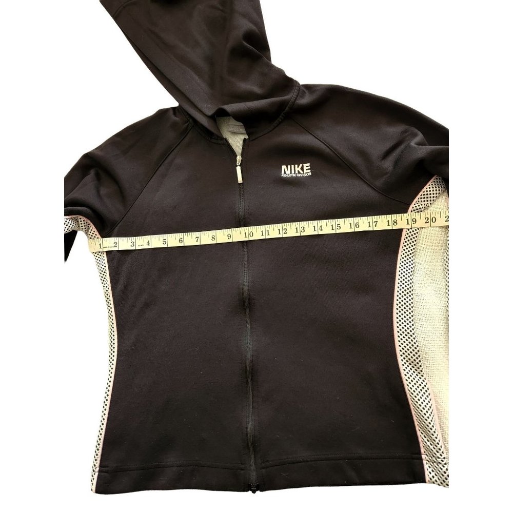 Nike Black Hoodie Zip Up Jacket Pink Stripe - Picture 3 of 11